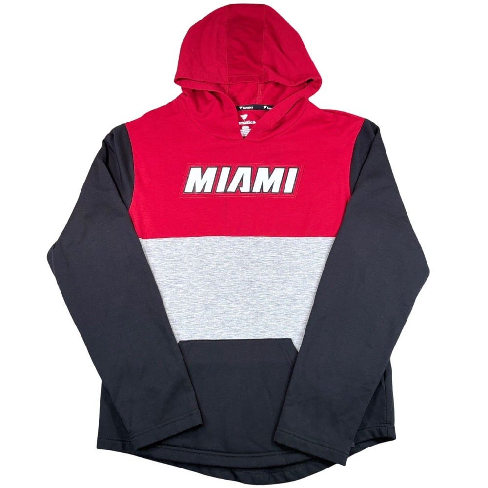 Fanatics Miami Hurricanes Hoodie Mens Medium Colorblock Pullover Sweatshirt